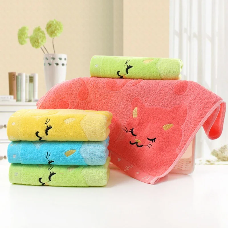 Cartoon Solid Bamboo Fiber Towels Bath Towel For Adults Face Towel Embroidered Water absorbent toallas