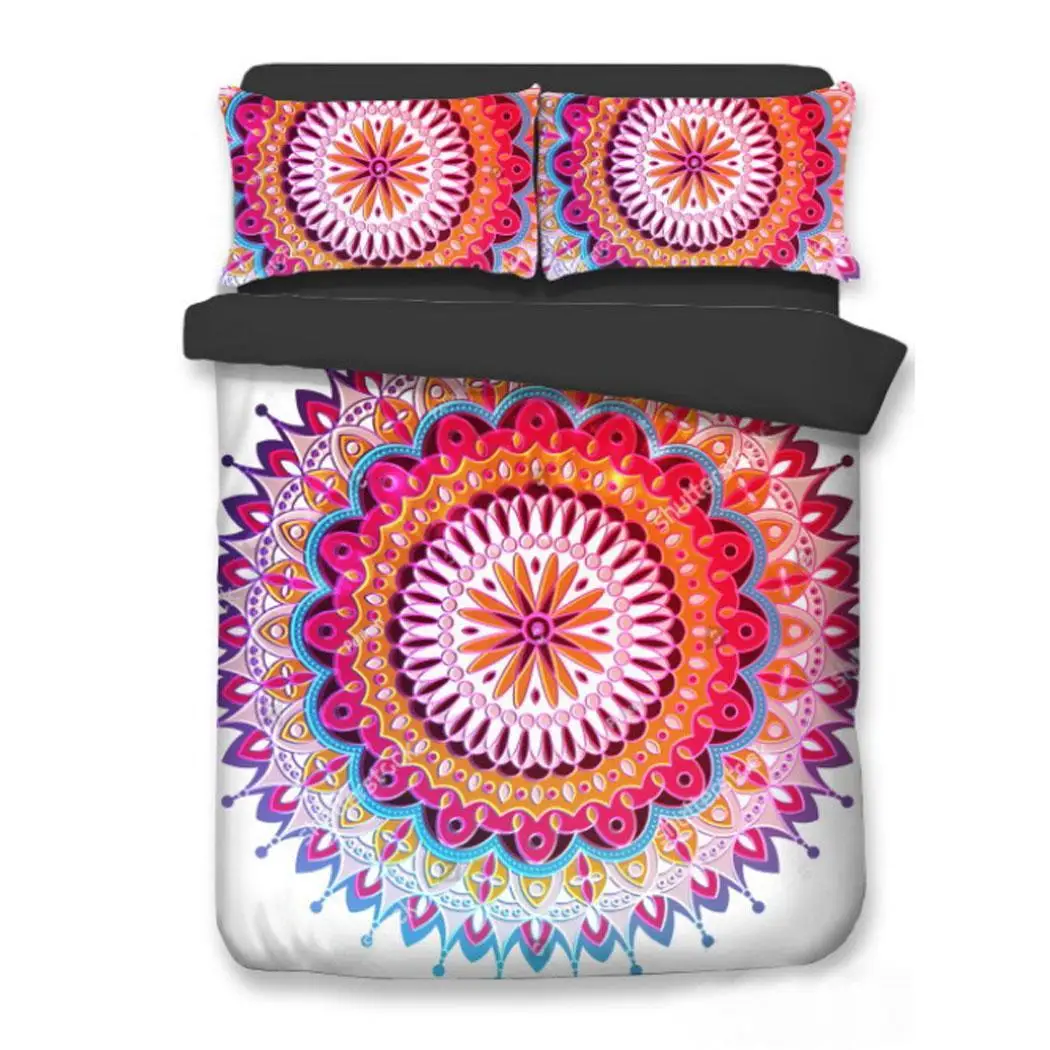 

1Set Floral Print Duvet Cover and Pillowcase Soft Single Modern Style Home Rectangle Double Bedding Set