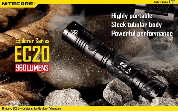 Nitecore EC20 960 люмен наружный поисковый 18650 фонарик водонепроницаемый портативный фонарь мощный производительный Светодиодный прожектор для повседневного использования