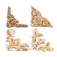 4 шт смешанные деревянные цветочные кружева Угловые уголки для скрапбукинга сделай сам, домашний, декоративный орнамент ручной работы 7 см MT1909