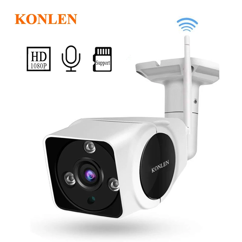 

KONLEN 1080P Full HD Audio Security Camera Outdoor Wifi Camhi IMX323 Bullet IP Cam Surveillan CCTV 2MP Night Vision Waterproof