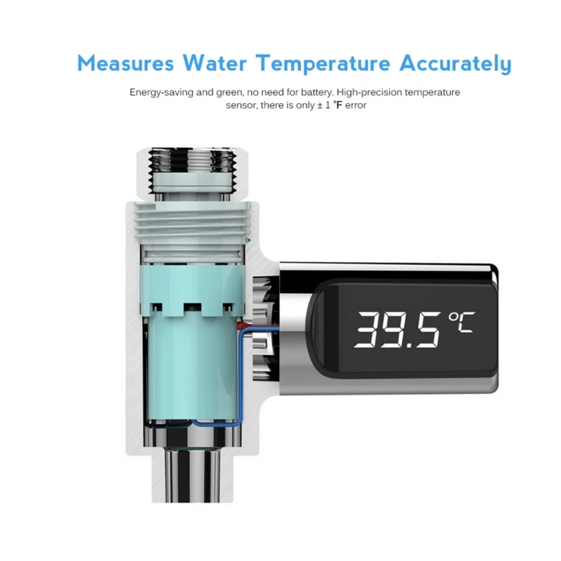 Для дома для ванной для душа светодиодный измерительный прибор градусов Цельсия душ вращающийся дисплей термометр Температура детская кухня 360 воды