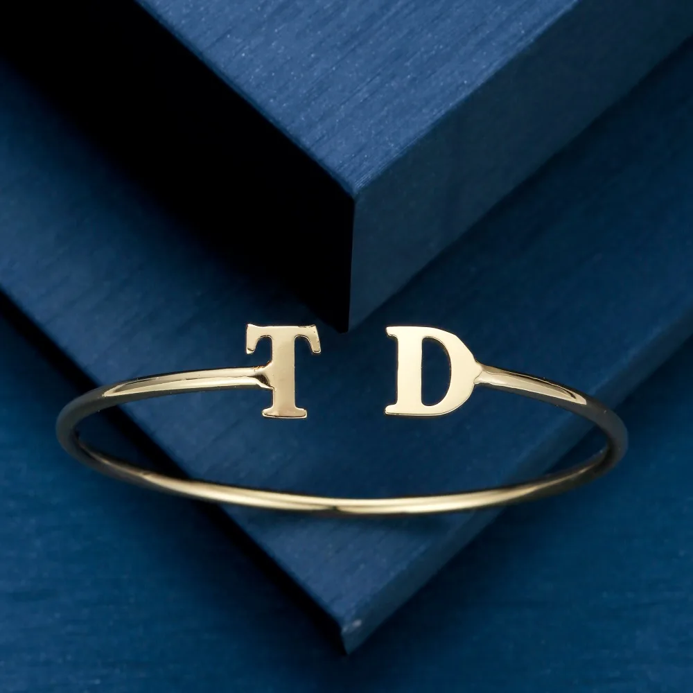 Duoying начальное название браслеты браслет простые двойные буквы браслет для Etsy любовь BBF юбилей подарки простые ювелирные изделия браслет