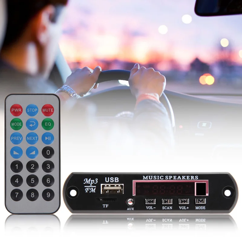  12V Car Music MP3 WMA Decoder Board with remote control Audio Decoder Board Module USB TF FM Radio car electronics  car styling