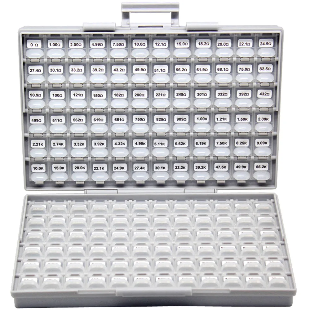 AideTek SMD 0805 комбинированный комплект резисторов 96x100 + конденсаторы 48x50 пластиковая