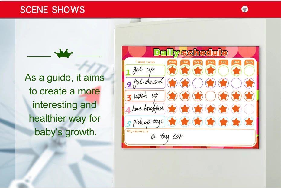 Dry Erase Magnet Weekly Planner Creative To-Do List Kids Schedule Magnetic Reward Chart 40 X 30 Cm_03
