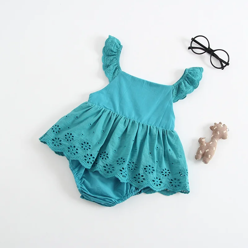 Humor Bear European And American Style Summer New Girl Baby Ha Ha Dress Cotton Triangle Embroidery Romper Baby Girls Clothes