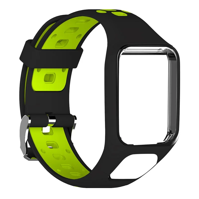 Сменный ремешок для наручных часов Силиконовый ремешок для TomTom 2 3 серии Runner 2 3 Spark Series Golfer 2 Adventurer gps часы - Цвет: black lime