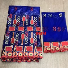 Bazin brode getzner Рубан дентель бассейна riche getzner африканская парча жаккардовая ткань шарф из тюли высокого качества 7 ярдов/Лот