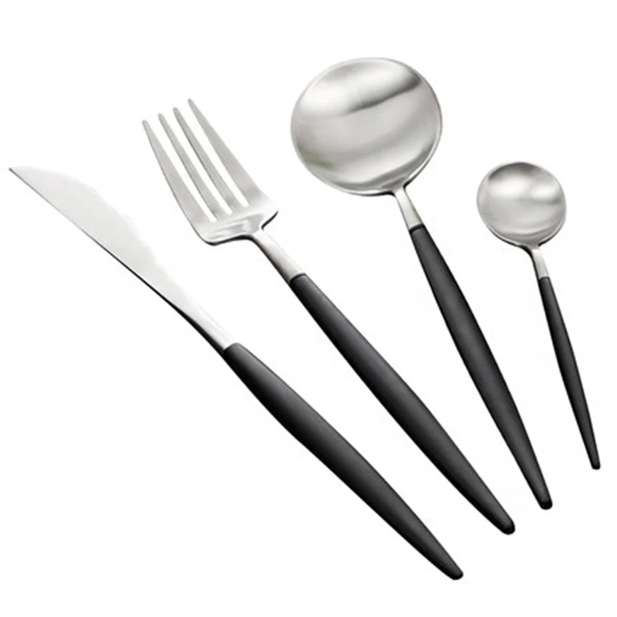 

European Western Household Knife Fork Set Of 4Dinnerware High Quality Stainles Cutlery Kitchen Food Tableware Flatware Set D03