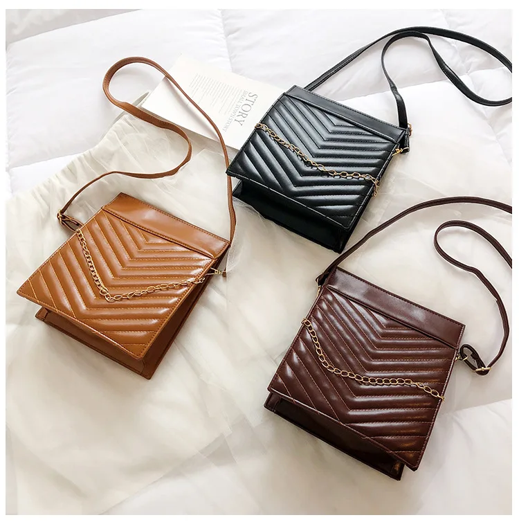 

New checkered embroidery line small square bag fashion Joker styling satchel wholesale bag luxury handbags women bag designer