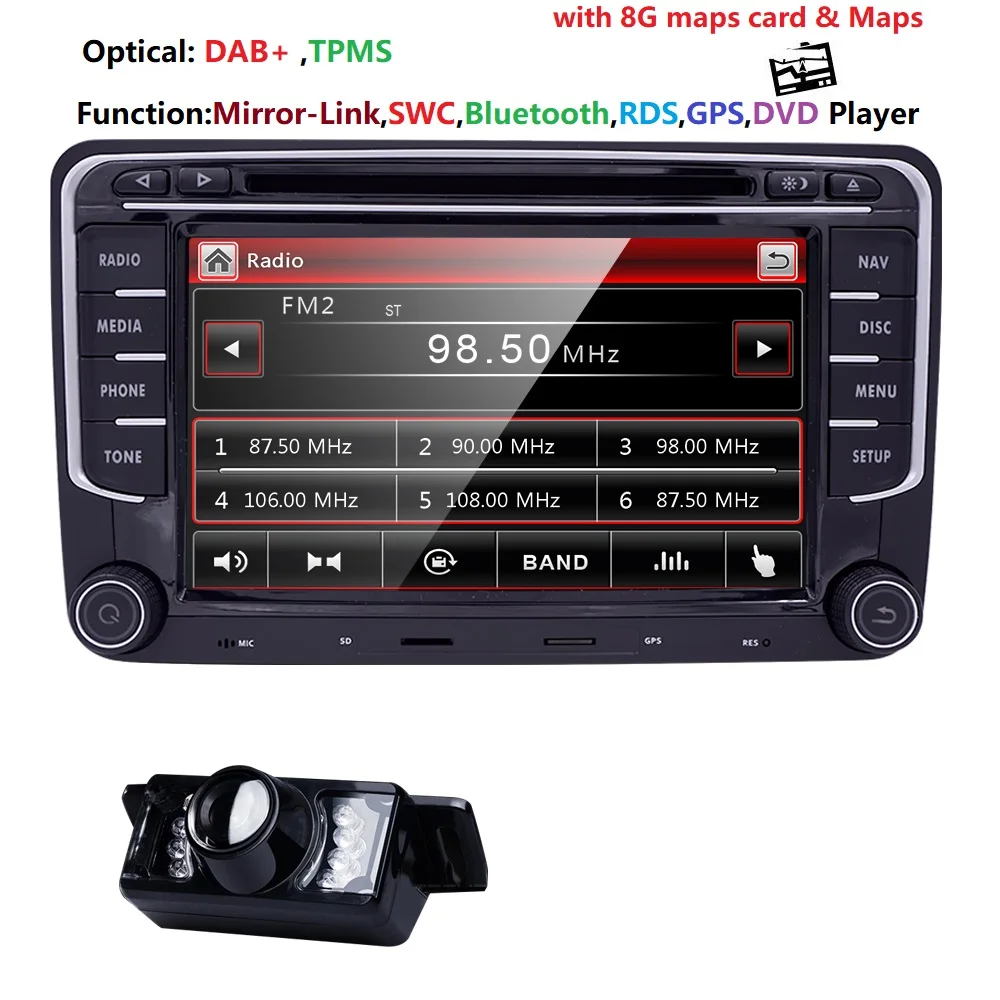 

2 din AutoRadio Car DVD Player for VW PASSAT B6 B5 SKODA OCTAVIA 2AMAROK Golf 5 6 VI POLO JETTA TIGUAN Seat Leon Gps Audio NAVI