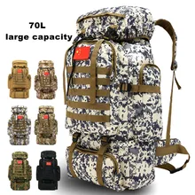 70L Large Capacity Backpack Tactical Military Army Bag Outdoor Hiking Camping Backpack Mochila Militar Molle Travel Bag