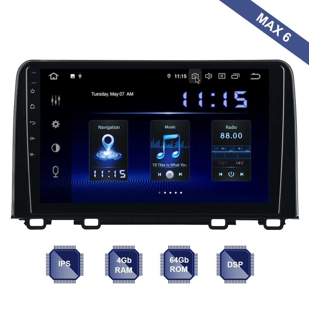 Android 9,0 Автомагнитола 2 Din gps Navi для Honda CRV CR-V PX6 DSP ips HDMI 4 Гб+ 64 Гб RDS wifi USB BT AUX carplay карта