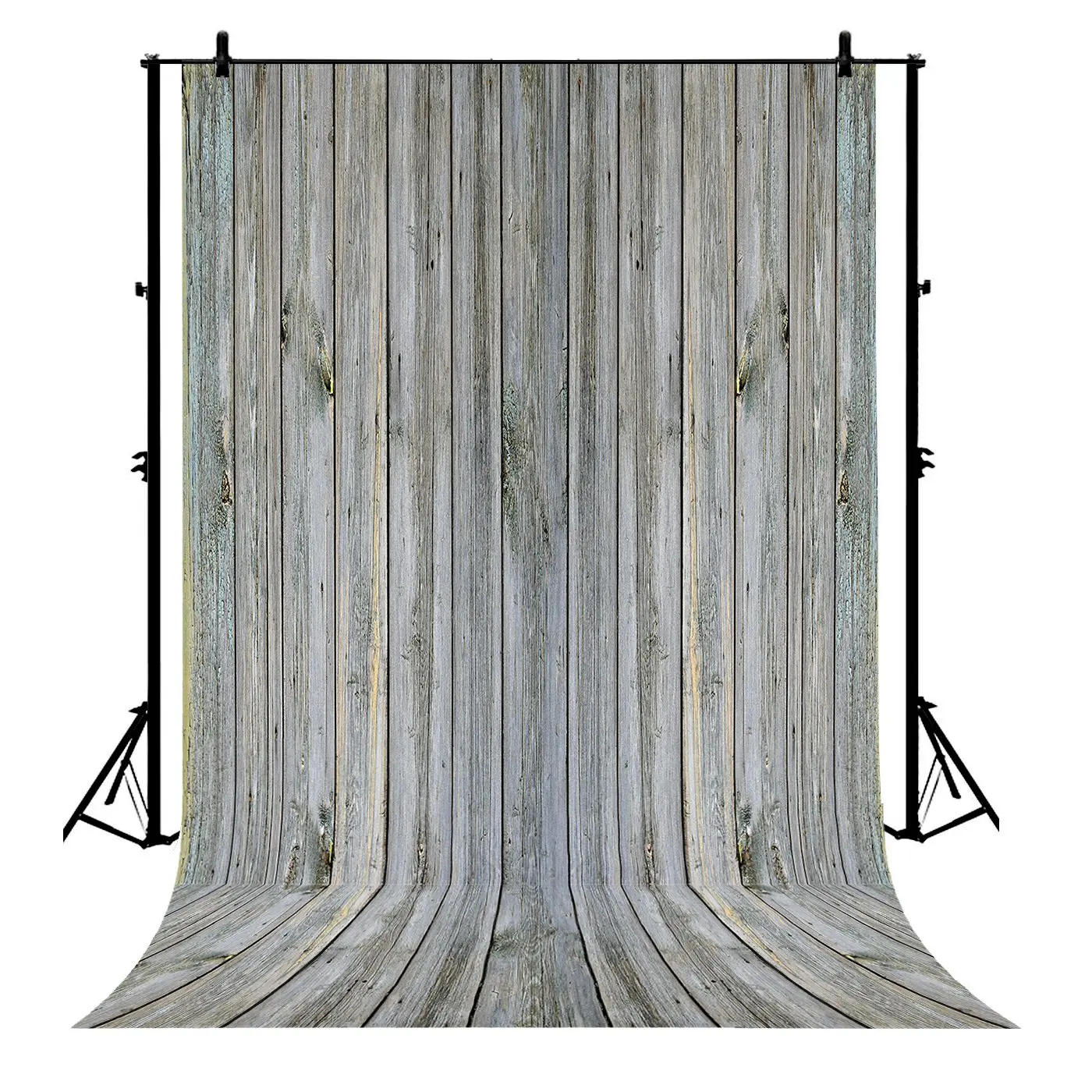 

5x7ft Rustic Wood Texture Panel Gray Potriotic White Grey Polyester Photo Background Portrait Backdrop