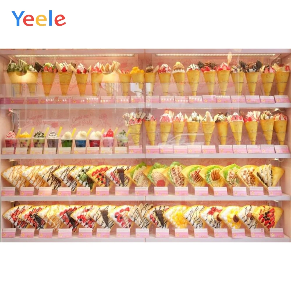 

Yeele Ice Cream Showcase Dessert Backdrops Baby Portrait Photography Backdrop Customized Photographic Background Photo Studio