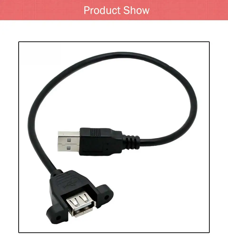 USB 2.0 Extension Cord With Ear USB extension Cable Can Be Fixed With Screw Hole Case Baffle 30 50 100 150 200 300 cm 2018 New (4)