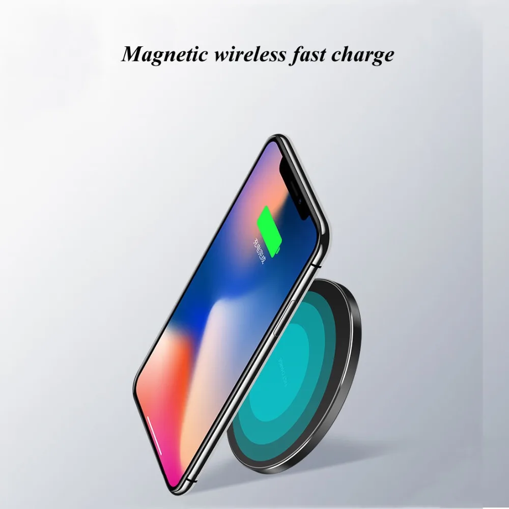 QI Fast Wireless ChargerWireless Charging Round Pad Smart Lighting Sensor For IPhone 8/8 Plus/IPhone XSamsung Galaxy S8S7S6