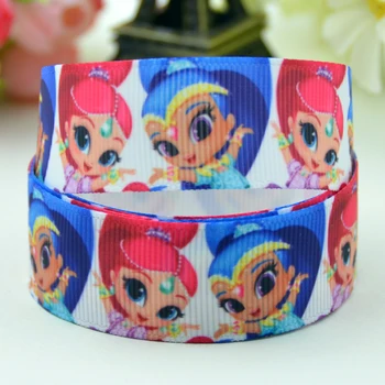 

22mm 25mm 38mm 75mm Shimmer and Shine Cartoon Character printed Grosgrain Ribbon party decoration X-01533 10 Yards
