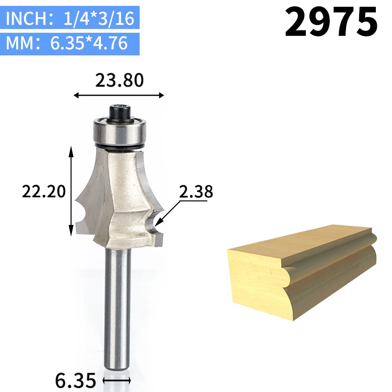 HUHAO 1 шт. 1/" 1/4" хвостовик чертёжная линия фреза для дерева с подшипником Деревообрабатывающие инструменты две флейты Концевая фреза - Длина режущей кромки: 2975