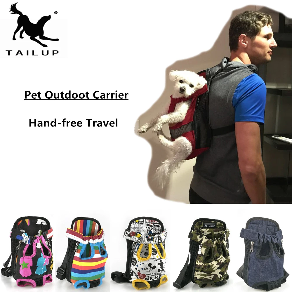 [tailup] Dog Carriers Fashion Red Color Travel Dog Bag Backpack