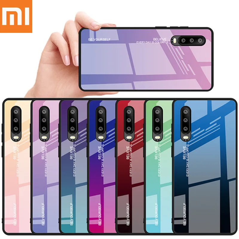 

Xiaomi Redmi Note 5 6 7 Pro 6A Case Gradient Tempered Glass Cover For Xiaomi Mi 8 mi9 A2 Lite A1 9 Mi8 Mi6 Mi9 Pocophone F1 Case