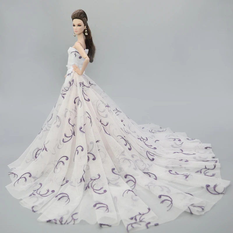 Белая модная кукольная одежда для куклы Барби наряды свадебное платье Большие вечерние платья 1/6 аксессуары для кукол детские игрушки