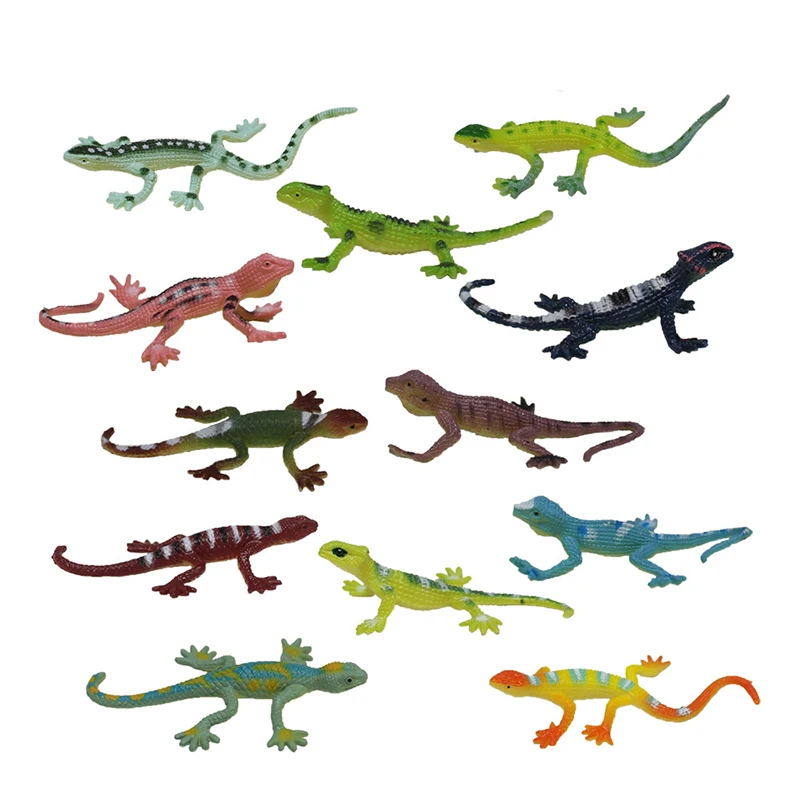 

12pcs/ Lizards Reptile Simulation plastic forest wild animal model toys ornaments Lifelike PVC figurine home decor Gift For Kids