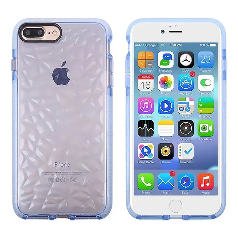 Diamant Texture Baisse De Protection Grip Cas pour iPhone 7 Tpu Cas de Couverture Arrière pour iPhone 7 Plus