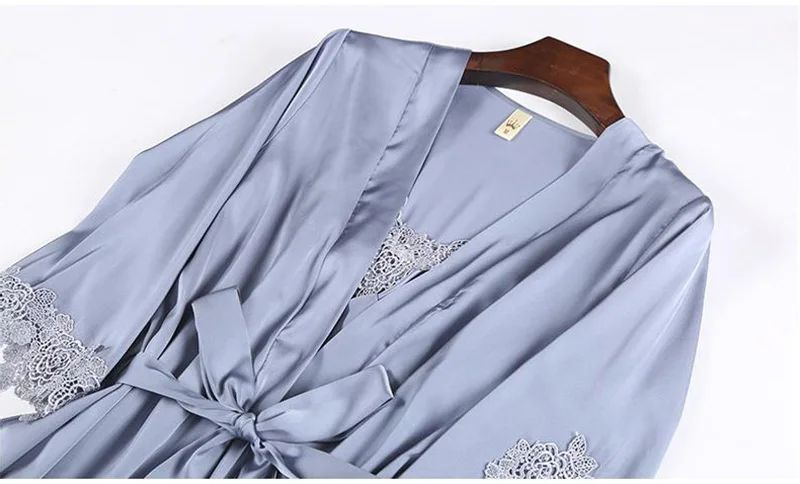 Женский комплект из 5 предметов, кружевная Пижама с вышивкой, шелковые шорты без бретелек, сексуальная Элегантная ночная рубашка для женщин, весна, Женская домашняя одежда