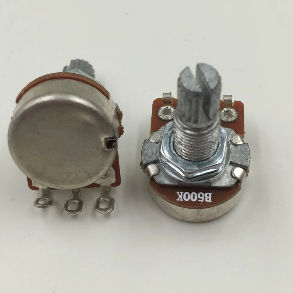 2Pcs 500K ohm 18mm Long Handle A Type Electric Guitar Potentiometersin