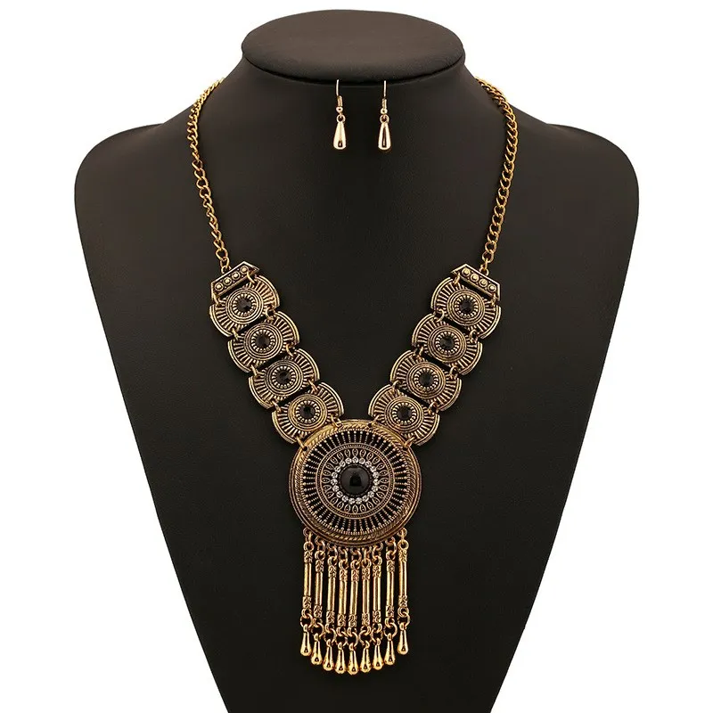 Колье, воротник, бохо, этническая монета, мощное Макси ожерелье, богемное длинное Хрустальное винтажное ожерелье с кисточками, женское колье