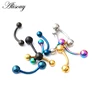 Alisouy 1pc acier chirurgical sourcil Piercing sourcil piring courbé haltères banane Piercing Bijoux de corps Bijoux Earlets ► Photo 2/6