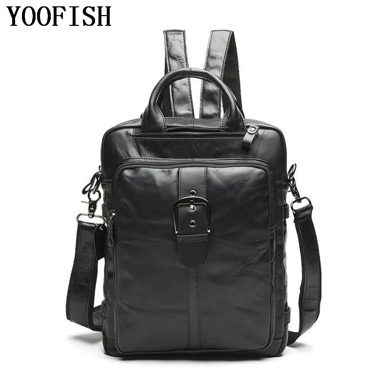 

Fashion Genuine Leather Men Backpacks Man Travel Bag function bags Backpack Male women Backpack Schoolbag Business Backpacks