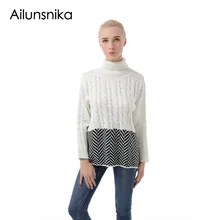 

Ailunsnika 2018 Autumn Winter New Pattern Women Sweater Casual Long Sleeve Turtleneck Swearters Knitted Pullover Mujer SW135