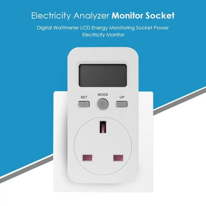 

Digital Wattmeter LCD Energy Monitoring Socket Power Electricity Monitor