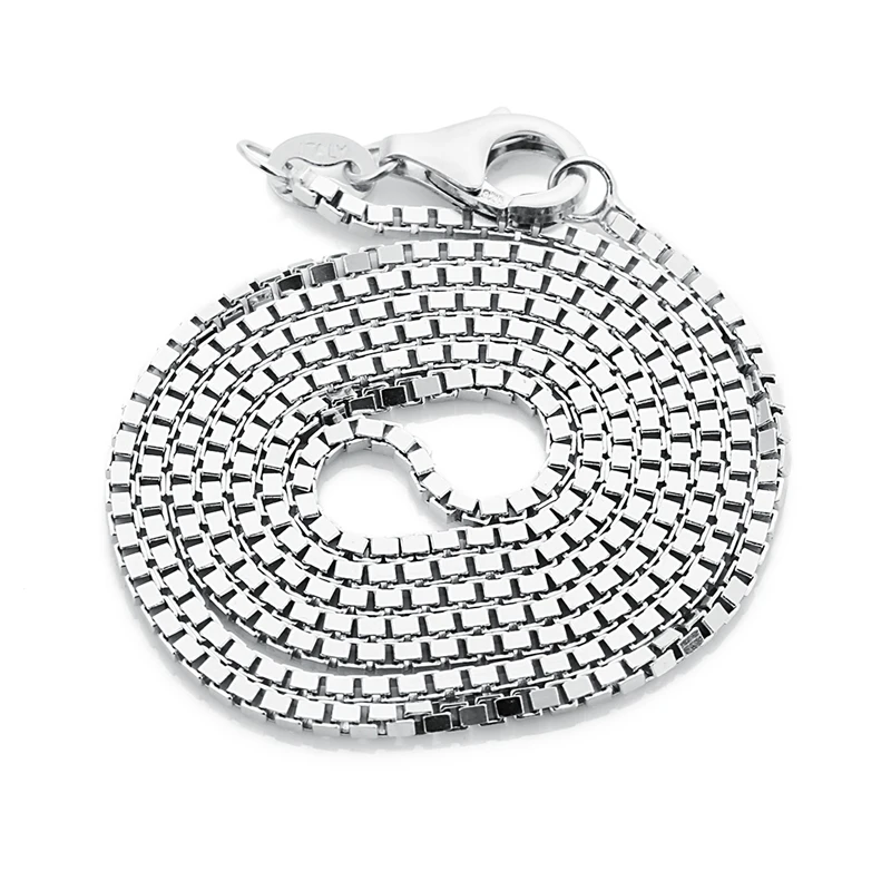 LouLeur 925 стерлингового серебра коробка цепи ожерелье серебро 0,6/0,8/1/1,5 мм 45-50 см колье для женщин 925 серебряные ювелирные изделия из материалов природного происхождения