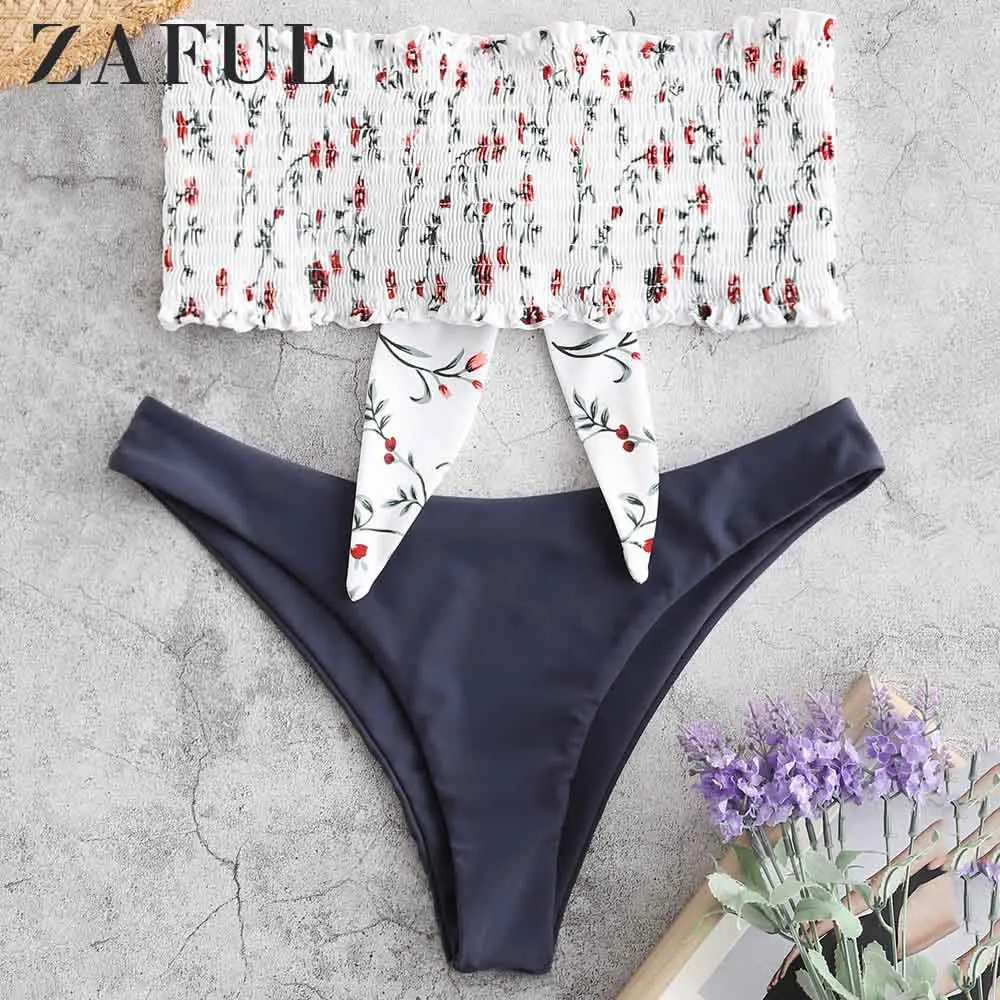 ZAFUL بيكيني Shirred مصنع طباعة العصابة مجموعة البكيني النساء حمالة لباس سباحة سلك الشحن مرونة منخفضة مخصر غير المبطنة ملابس السباحة ZAFUL بيكيني Shirred مصنع طباعة العصابة مجموعة البكيني النساء حمالة لباس سباحة سلك الشحن مرونة منخفضة مخصر غير المبطنة ملابس السباحة