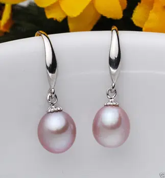 

6-7mm Genuine Natural Purple Akoya Cultured Pearl Earrings