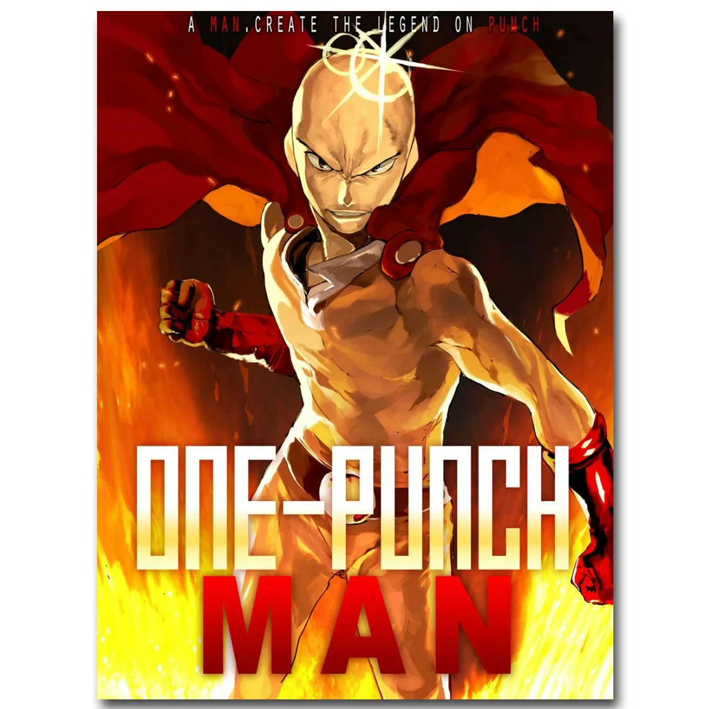 One Punch Man Art Silk Fabric Poster Print 13x20 24x36inch Hot Japanese Anime Picture for Room Wall Decoration Saitama 037 | Дом и сад