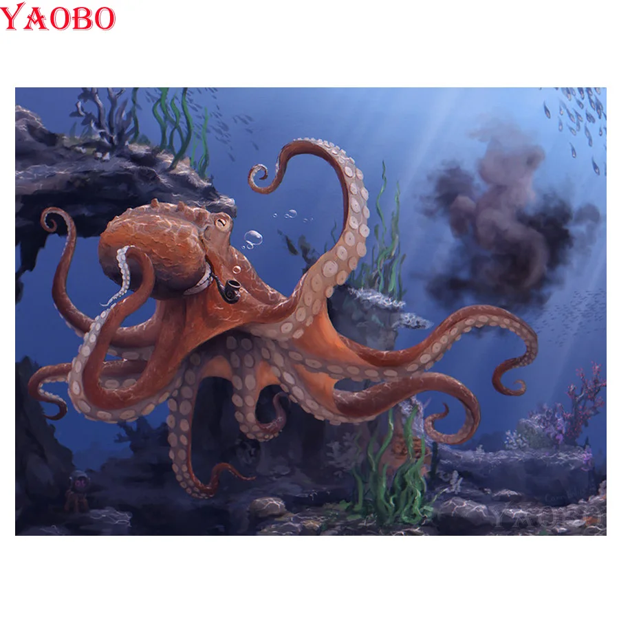full square round Diamond Painting Octopus 5D Diy handmade Diamond