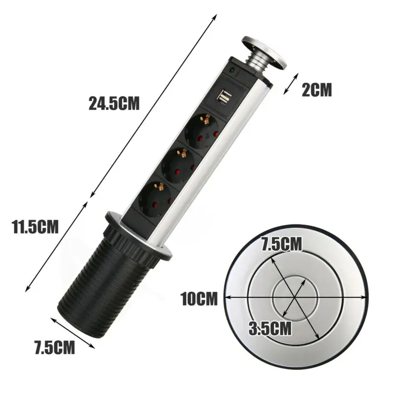 

EU Plug Socket Electrical Extension Outlet Connection Portable Pull Up