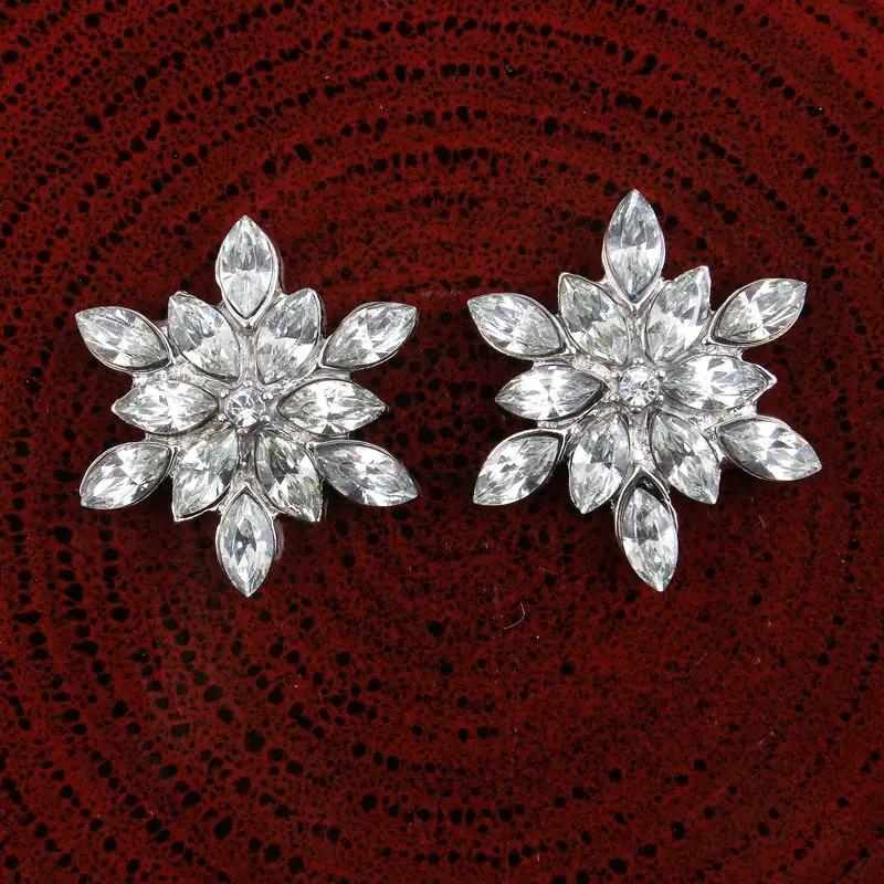 

10pcs/lot 28MM 2Colors Silver Bling Metal Rhinestone buttons for craft Clear Decorative Flatback Crystal buttons For Wedding