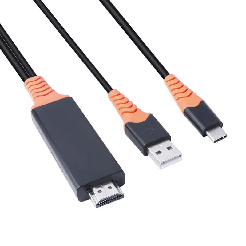 2 в 1 type C к HDMI HD tv 4 K AV ТВ кабель адаптер для телефона ноутбука