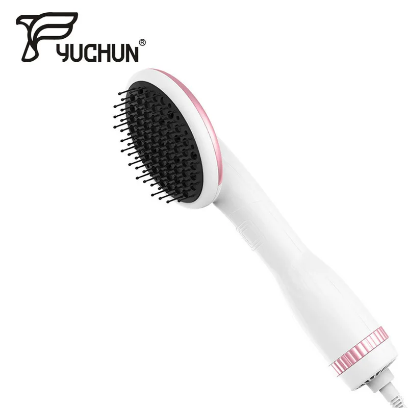 

YC166 Ceramic Hair Straightener Brush Comb 2 in 1 Fast Heating Straightener and Curler Steampod Mini Hair Straightener Tools