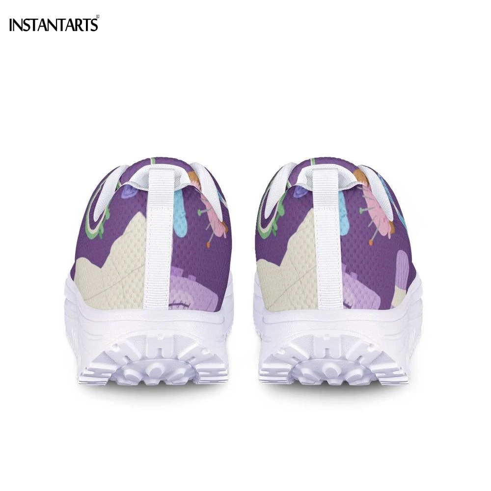 INSTANTARTS шитье печать фиолетовый тренировочные качели уличная спортивная обувь формирующая обувь леди дышащая платформа клиновидные кроссовки для похудения