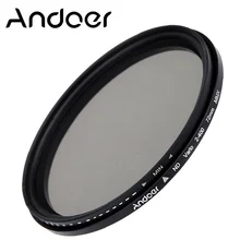Filtro atenuador ND de densidad neutra ajustable Andoer 72mm ND2 a ND400 filtro Variable para cámaras Canon Nikon DSLR
