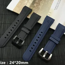 Роскошный синий черный 24 мм* 20 мм на пряжке силиконовый резиновый ремешок для часов для Грэхема ремешок гоночный изогнутый ремешок для часов браслет пряжка логотип на