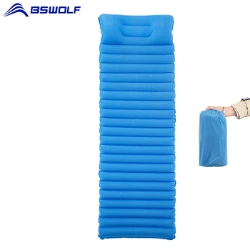 

BSWolf Mattress Outdoor Camping Mat Super Light Inflatable Cushion With Pillow Fast Filling Air Sleeping Pad