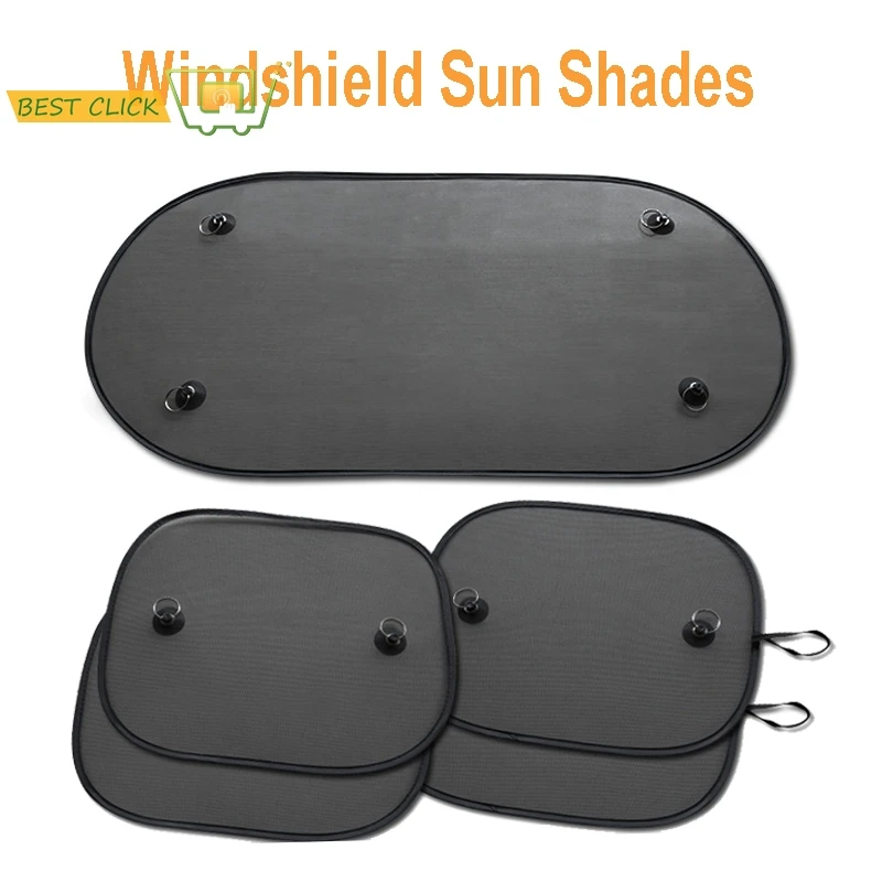 

5pcs Car Sun Shade Sunshade Side Front Rear Window Sunshades Cover Mesh Visor Shield Screen Film Block UV protection kids Travel